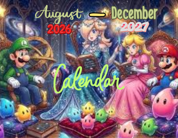 🍄 Super Mario Calendar (August 2026 – December 2027)