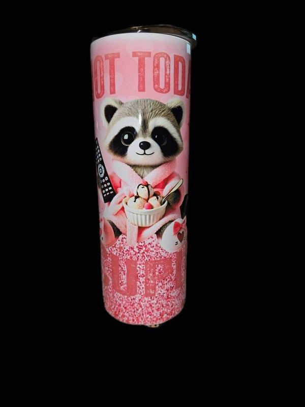 💘 “Not Today Cupid” Raccoon 20oz Tumbler 🦝🍨