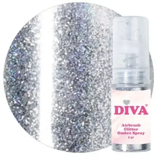 Diva Airbrush Glitter Ombre Spray Silver 10 - 5gr