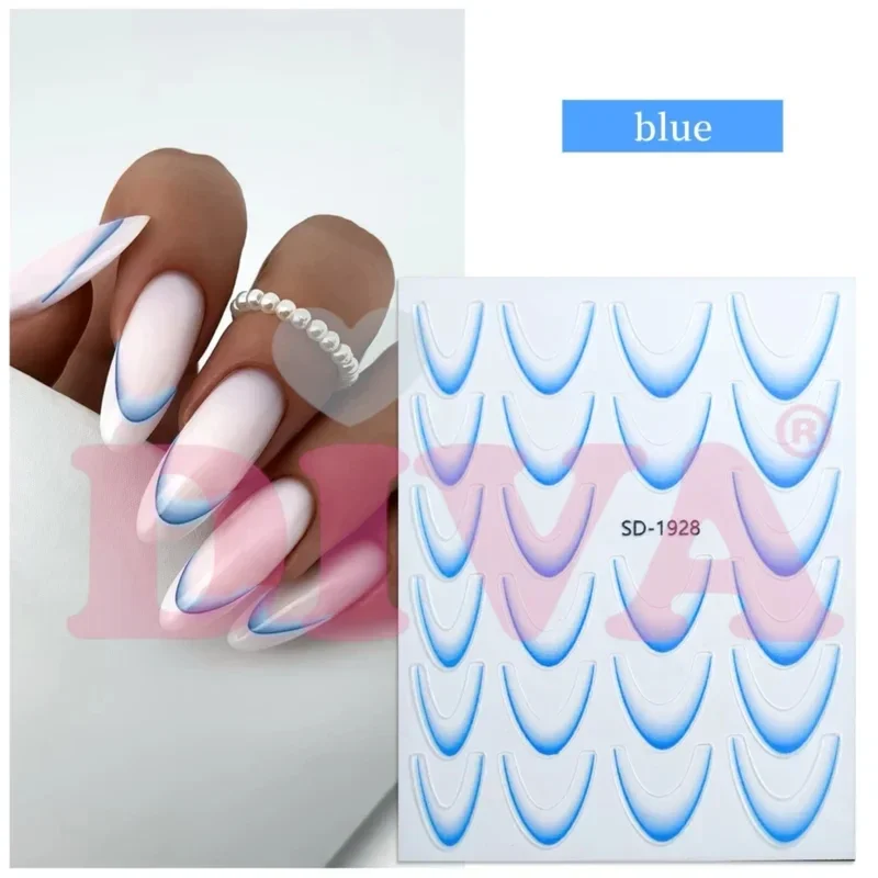 Faded French Smile Sticker Bleu