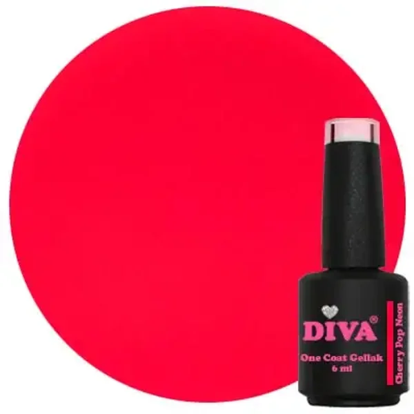 DIVA One Coat Gellak Wild Diva's Pink and Red Affair - Cherry Pop Neon 6ml