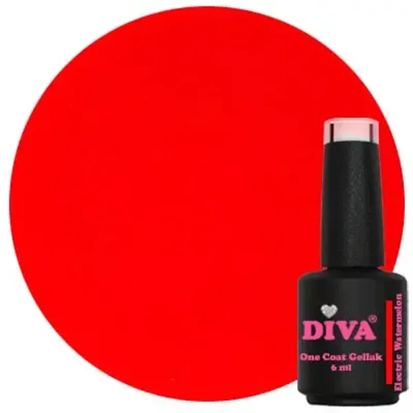 DIVA One Coat Gellak Wild Diva's Pink and Red Affair - Electric Watermelon 6ml