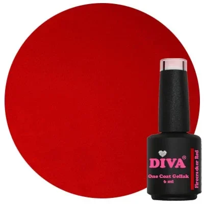 DIVA One Coat Gellak Wild Diva's Pink and Red Affair - Firecracker Red 6ml