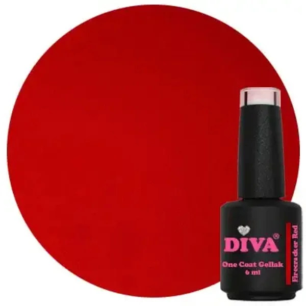 DIVA One Coat Gellak Wild Diva's Pink and Red Affair - Firecracker Red 6ml