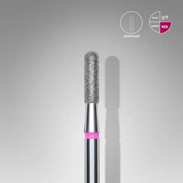 Staleks Pro Expert Diamant Frees Bit, Rounded cylinder red 23/8