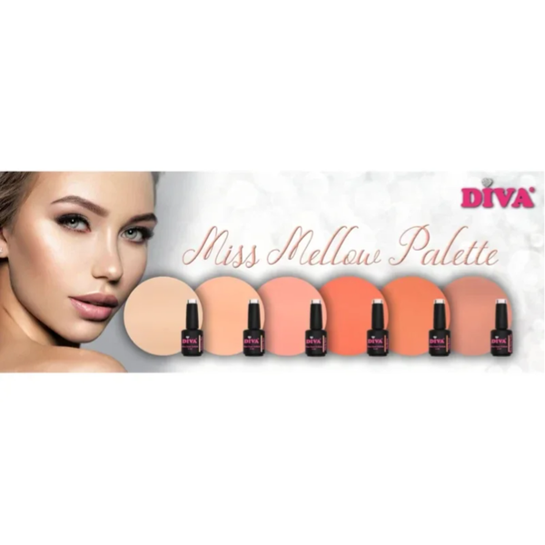 DIVA One Coat Gellak Miss Mellow Palette Collection 6x6ml