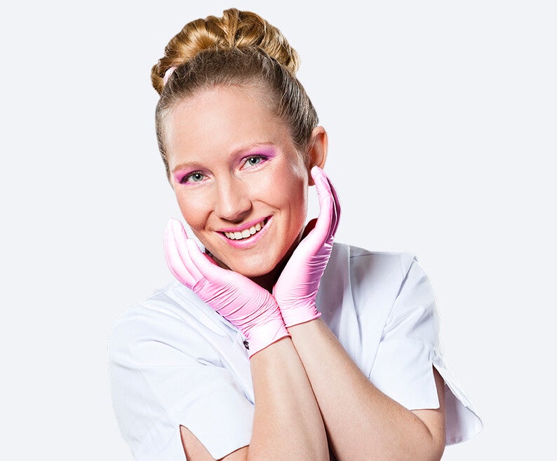 Soft Nitril Glamour Handschoenen 100 stks - Roze - S