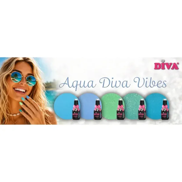 DIVA Gellak Aqua Diva Vibes Collection 5x 10ml - met gratis Colorpop Stickers