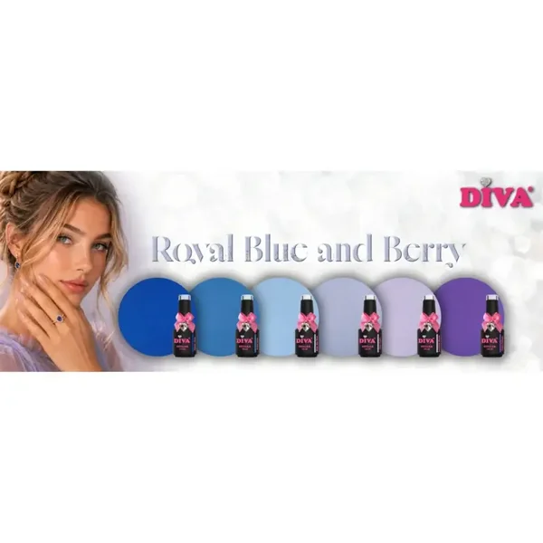 DIVA Gellak Royal Blue and Berry Collection 5x 10ml - met gratis Colorpop Stickers