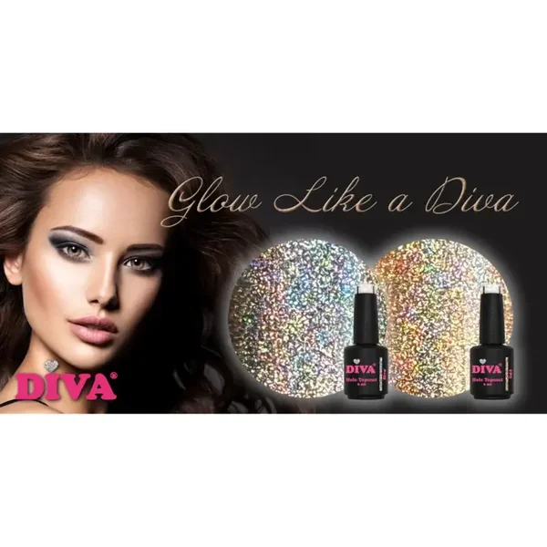 Diva Holo Topcoat Glow Like a Diva 2x6ml