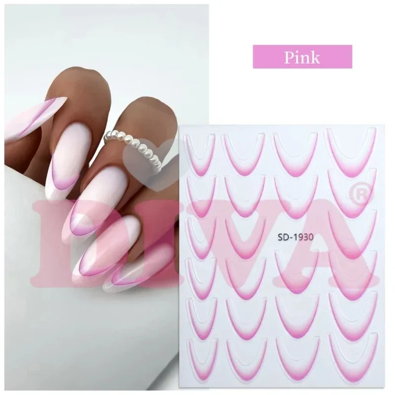 Faded French Smile Sticker Pink