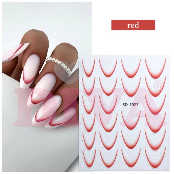 Faded French Smile Sticker Red