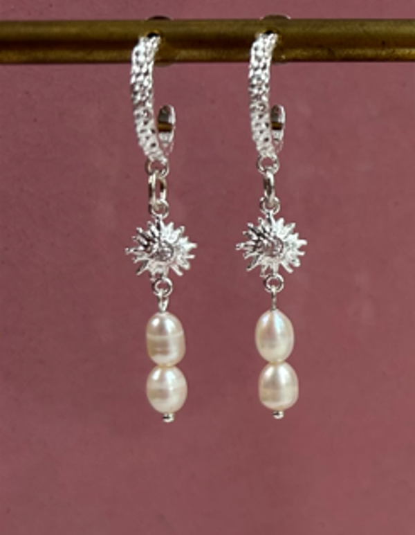 Elva øreringe, sølv/guld