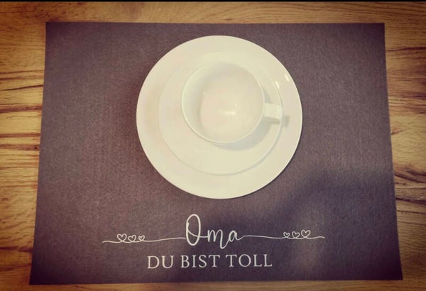 Geschenk für Oma & Opa – Filzmatte mit liebevollem Spruch „Du bist toll“