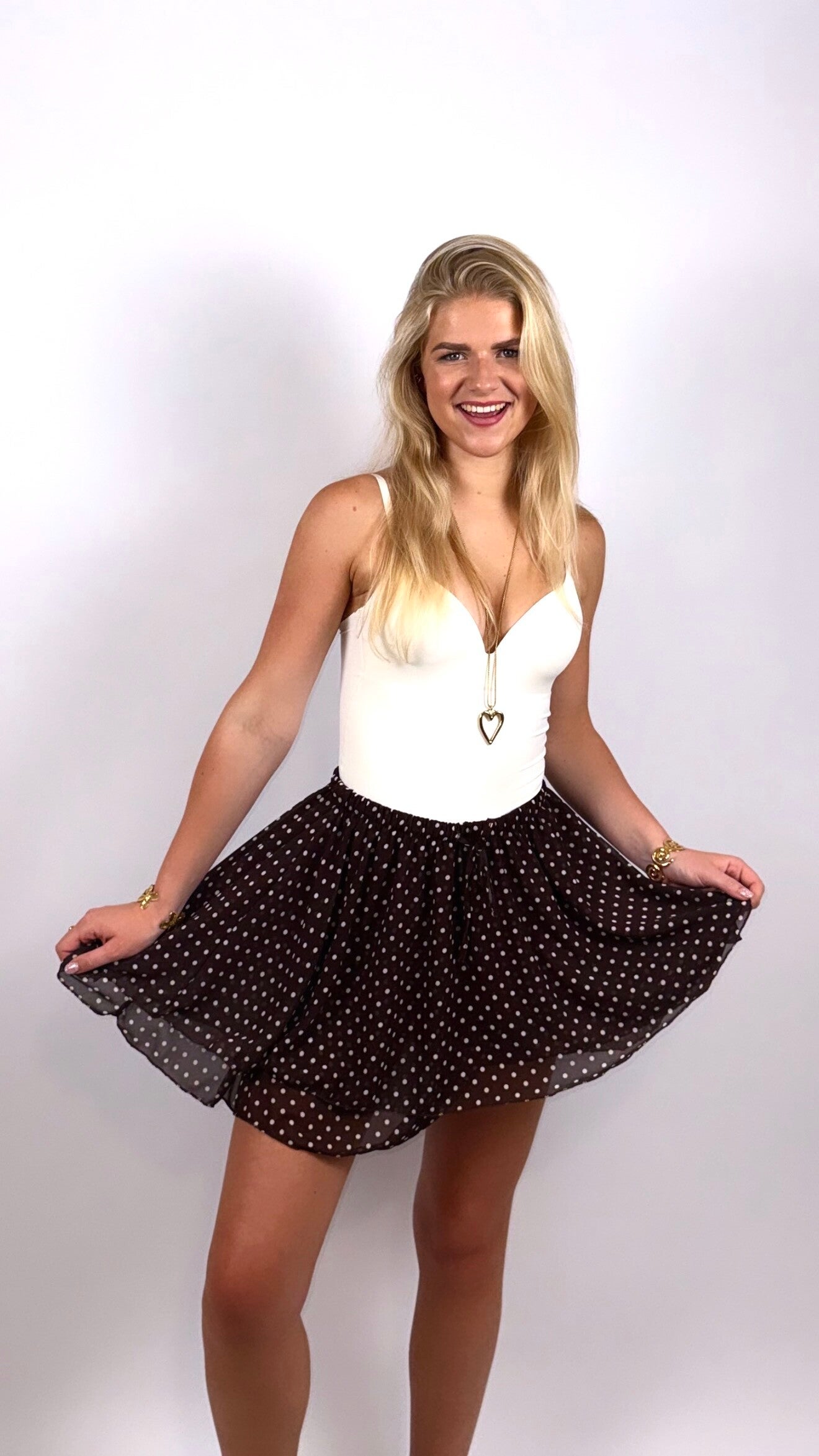Polka Dots skort bruin