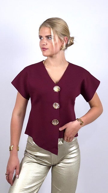 Bordeaux Top with Golden Touch