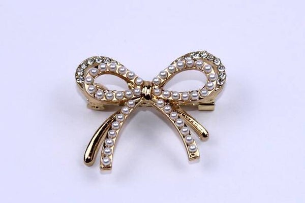 Broche goud/ parel