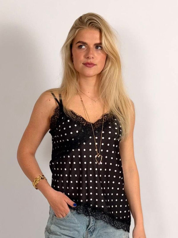 Top Lace / Polka Dots ZWART