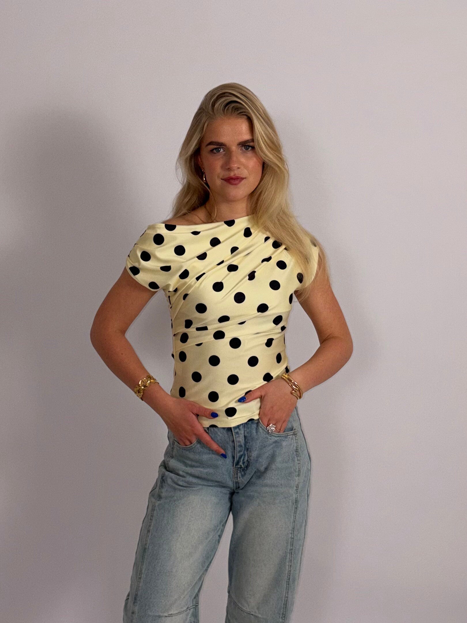 Polka Dots top geel