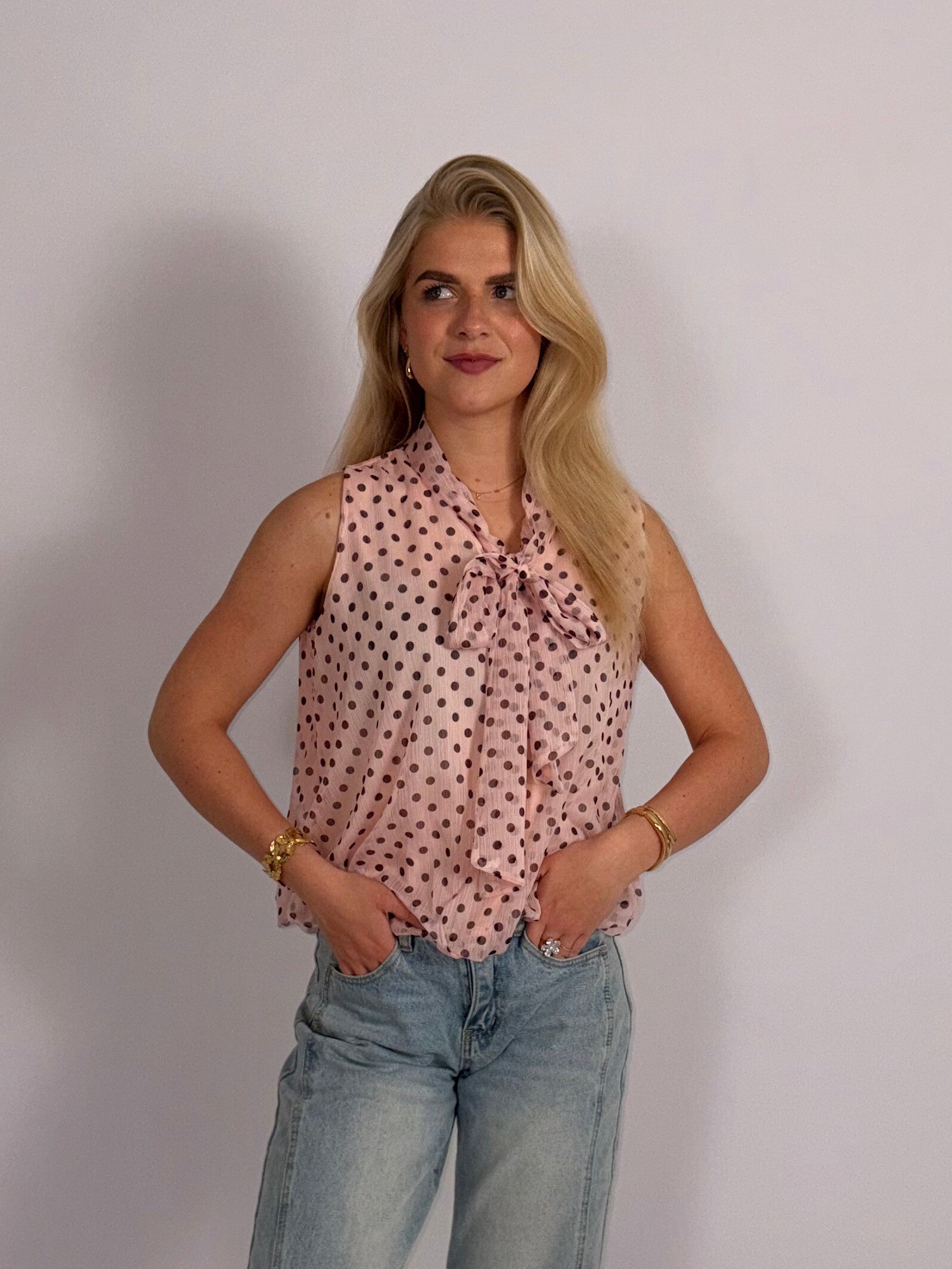 Blouse Polka Dots ROZE