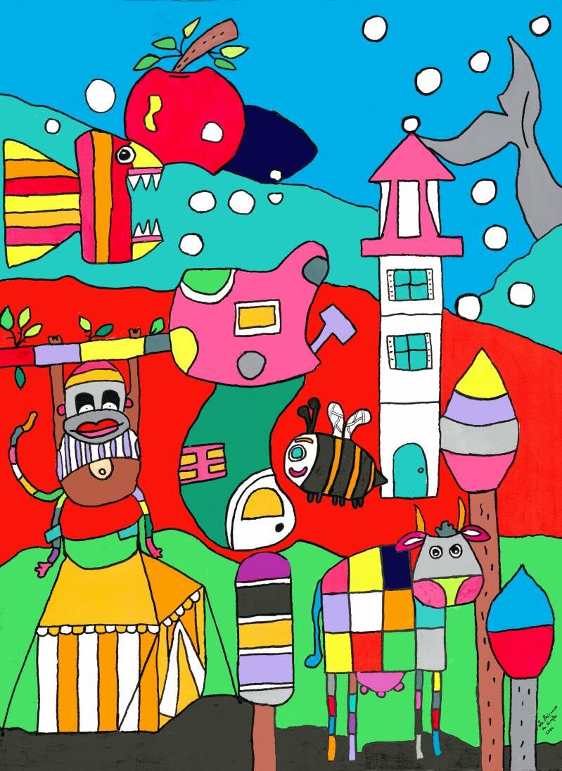 Peintures fantaisies - La Peigneuse de Girafes 