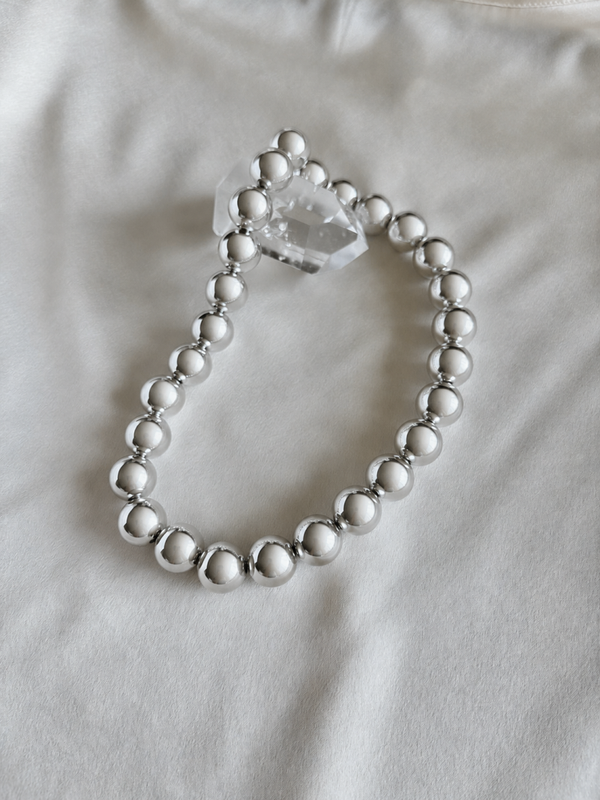 Zilveren kralen ketting