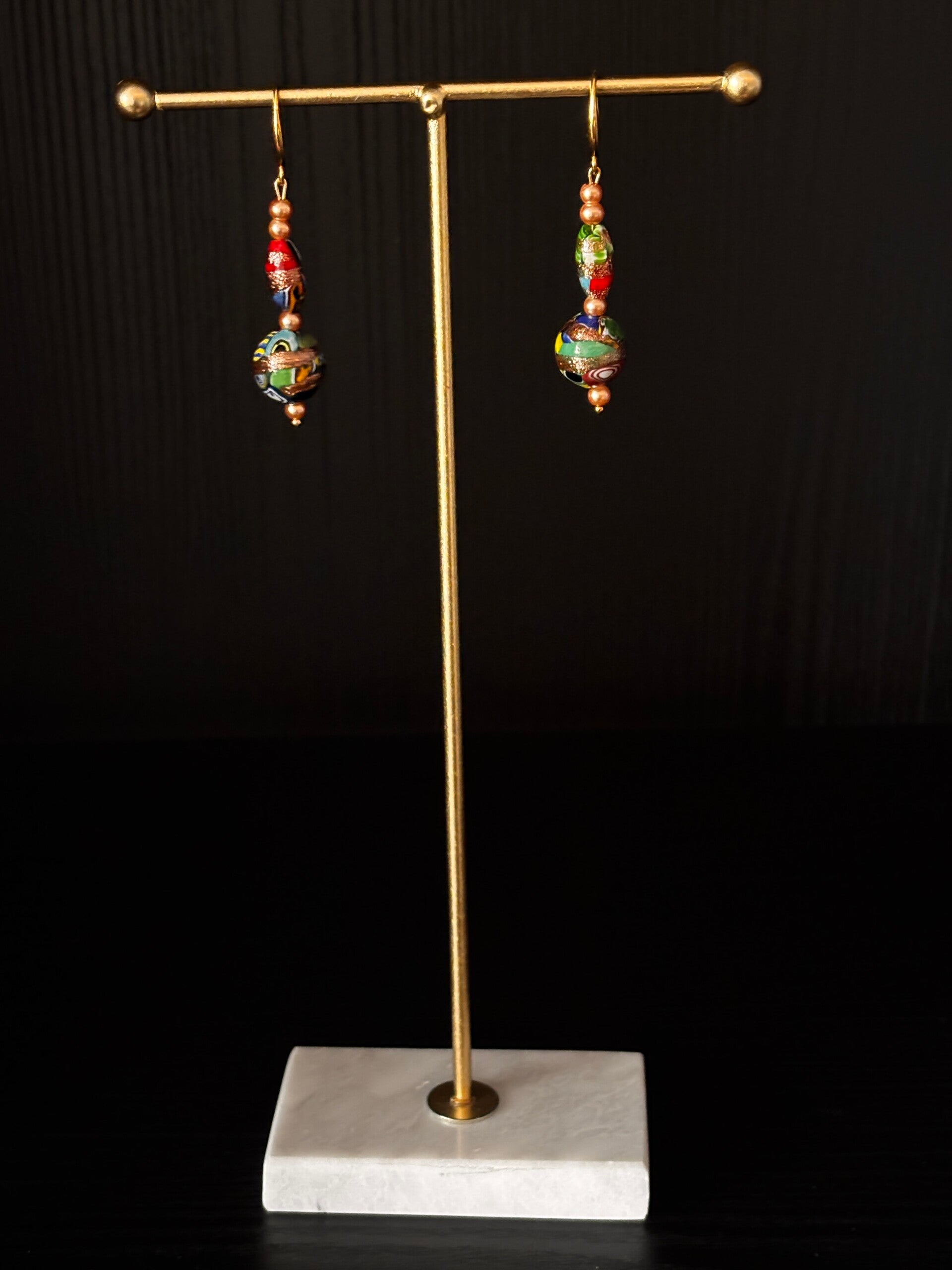 Murano glas oorbellen met pareltjes