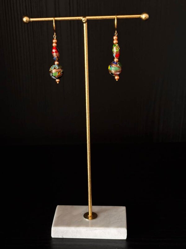 Murano glas oorbellen met pareltjes