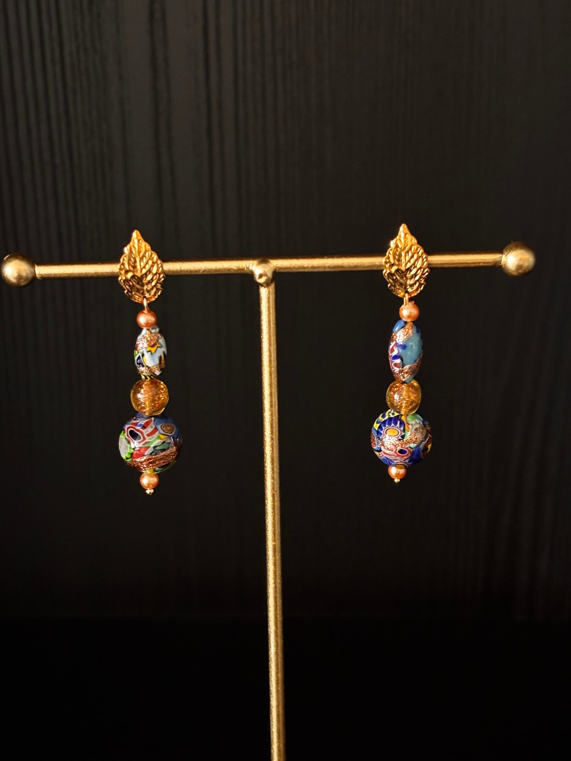 Exclusieve Murano glas beschilderde oorbellen