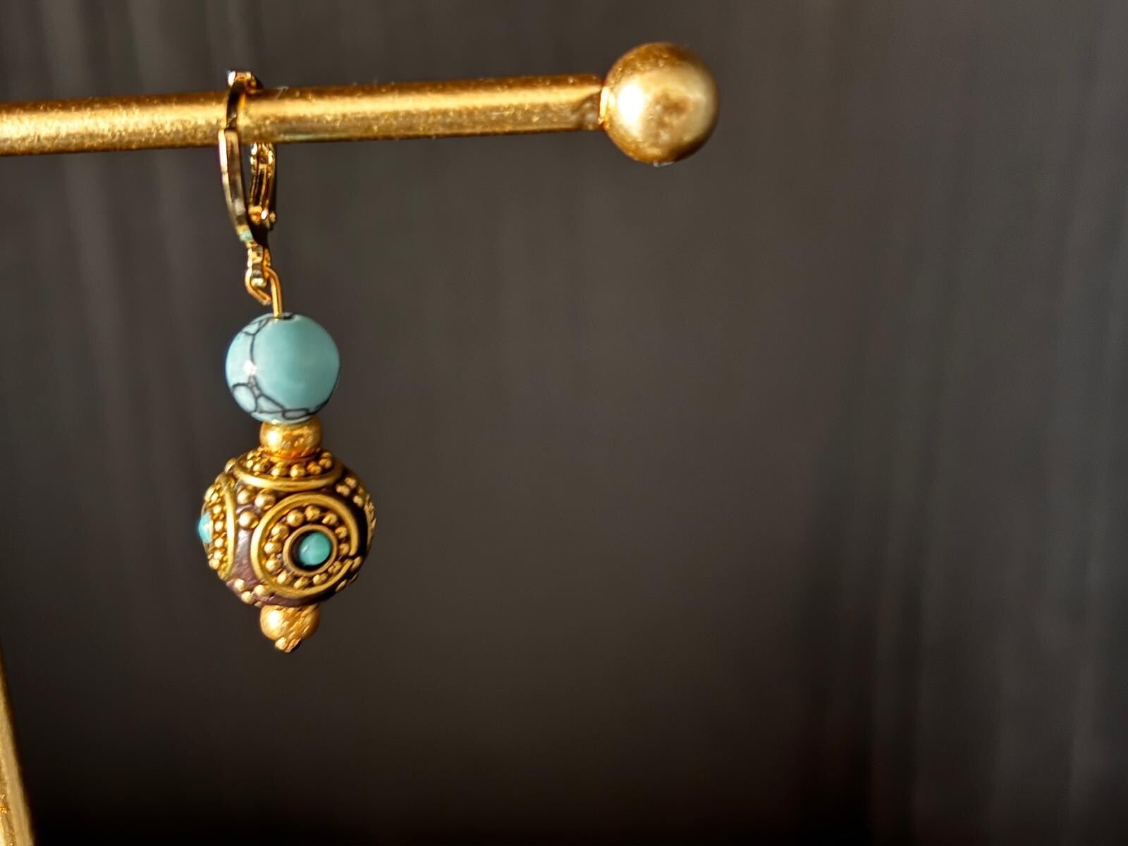 Bohemian oorbellen met turquoise