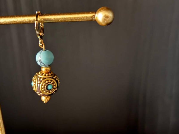 Bohemian oorbellen met turquoise