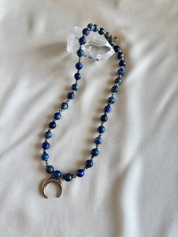 Lapis Lazuli ketting met zilveren hanger