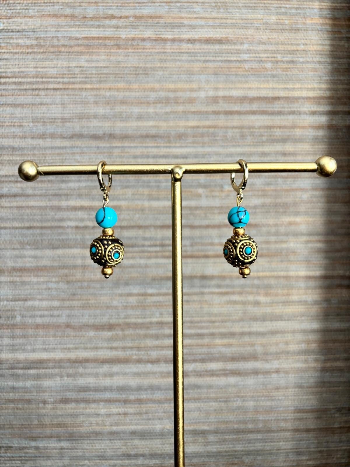 Bohemian oorbellen met turquoise