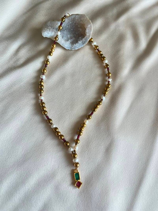 Gouden Y-ketting met prachtige bedel