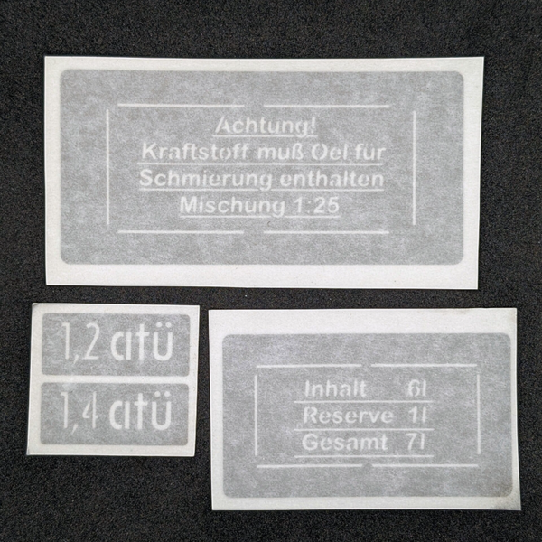 Stencils tank + atü wehrmacht DKW RT 100