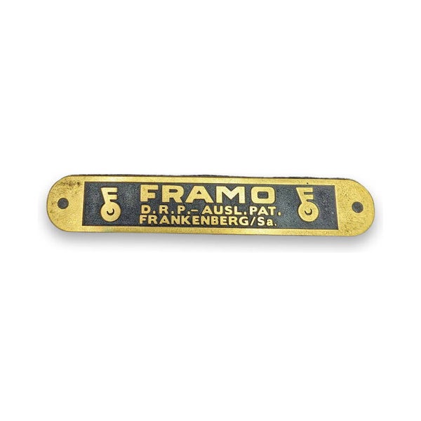 Typeplaat Framo zadeldek DKW RT 100 RT 125