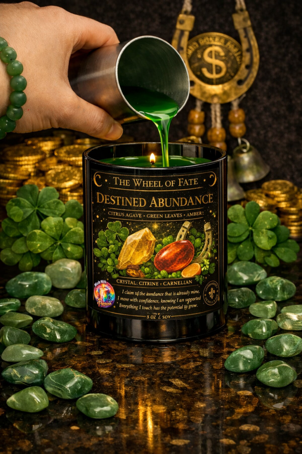 Destined Abundance  Candle Crystal Pairing: Citrine • Carnelian