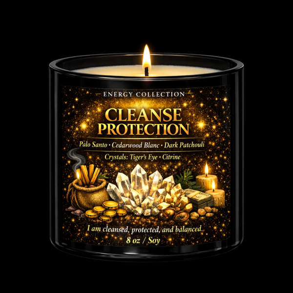 CLEANSE PROTECTION – Energy Collection Candle with Tiger’s Eye & Citrine