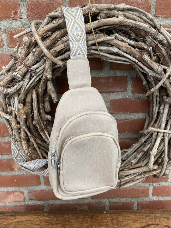 Crossbody tas beige