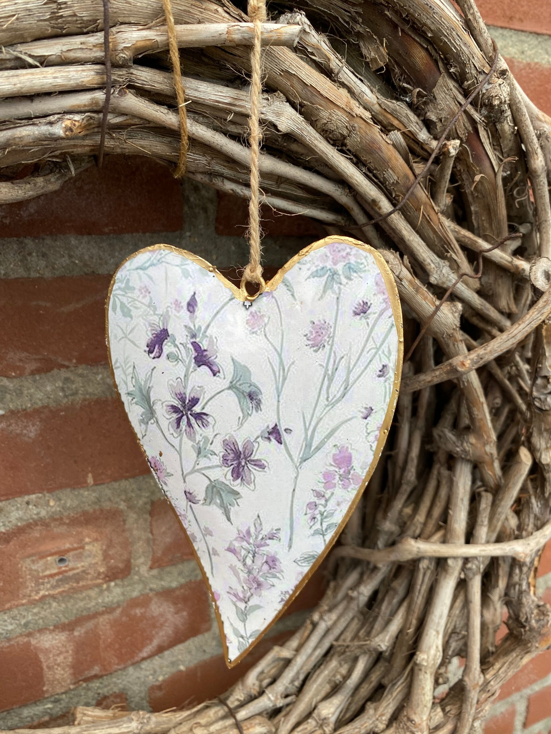 Geëmailleerde hanger hart, paars