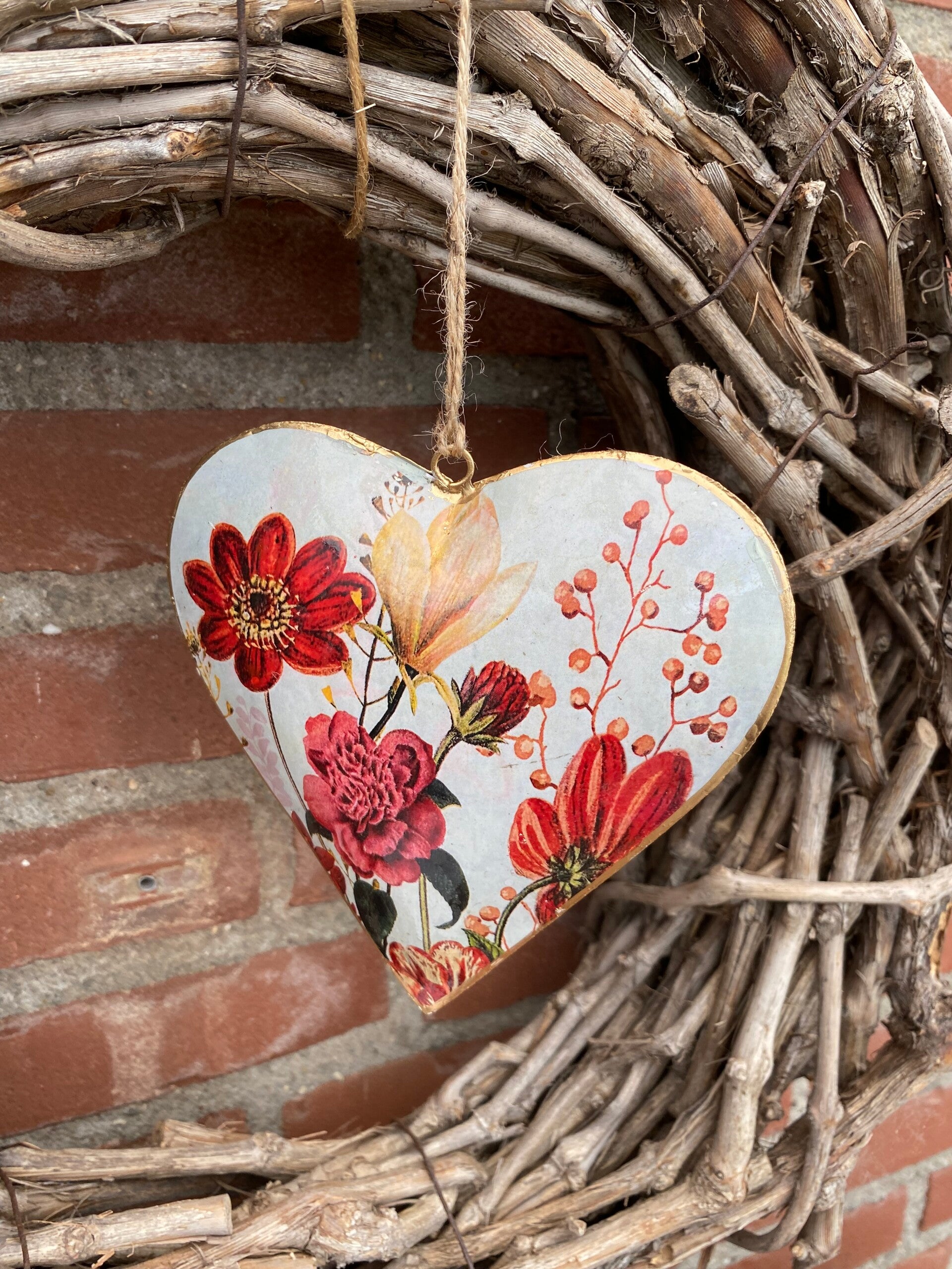 Geëmailleerde hanger hart rood