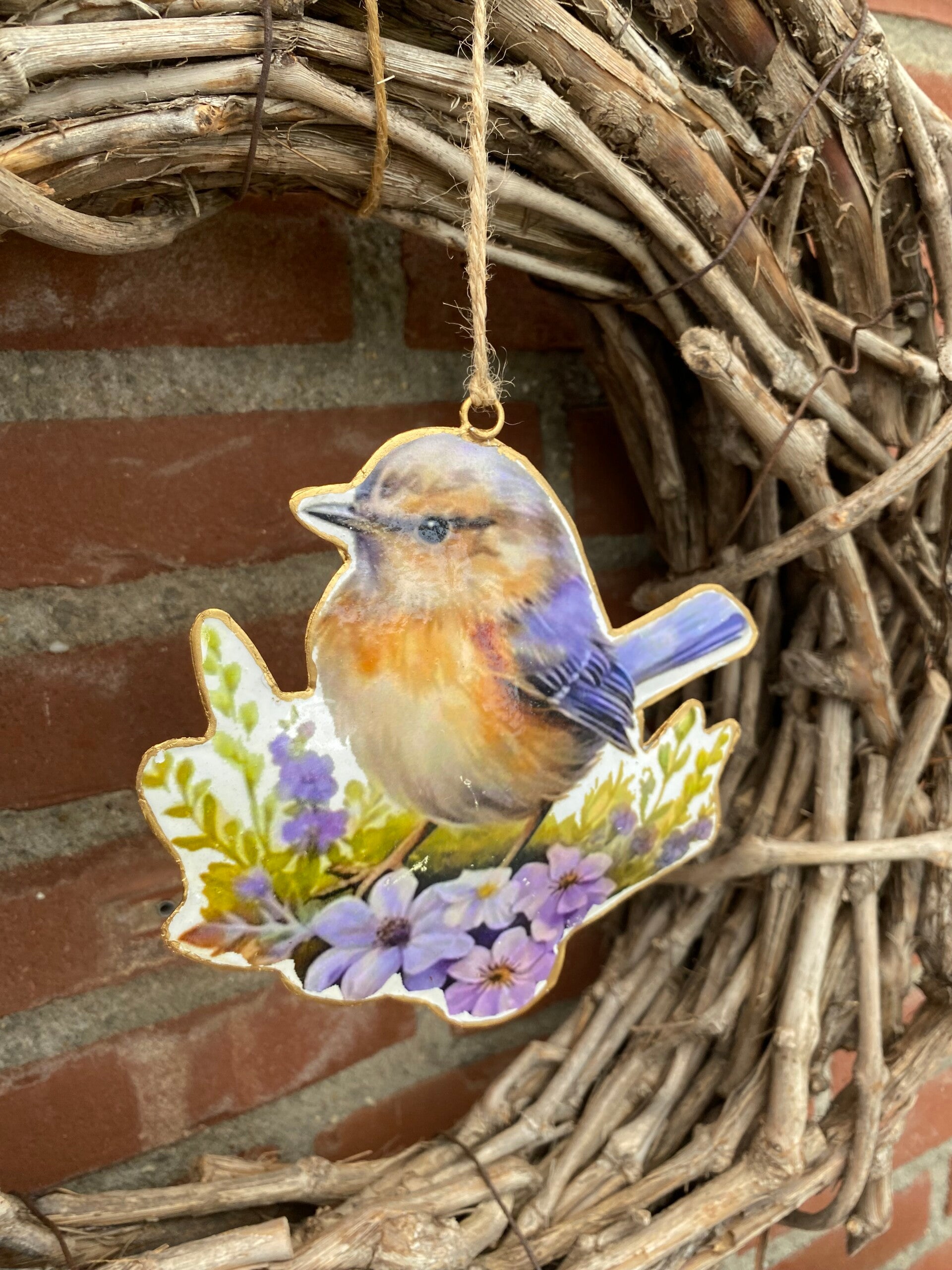 Geëmailleerde hanger vogel