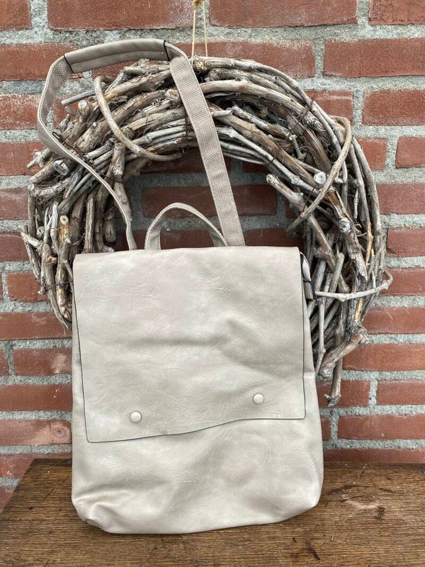 Schoudertas en rugzak in 1, beige