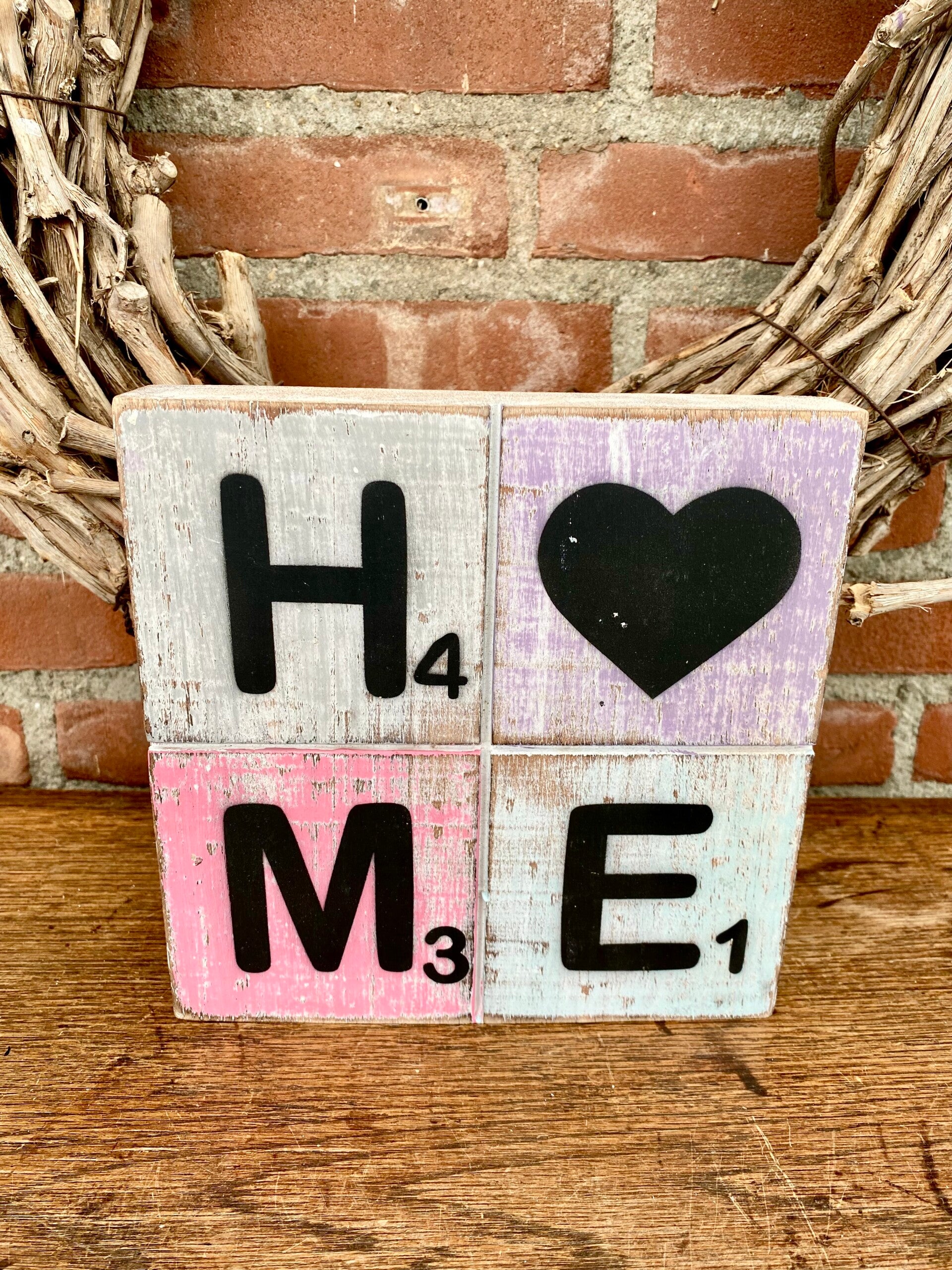 Groot decoratieblok “HOME”
