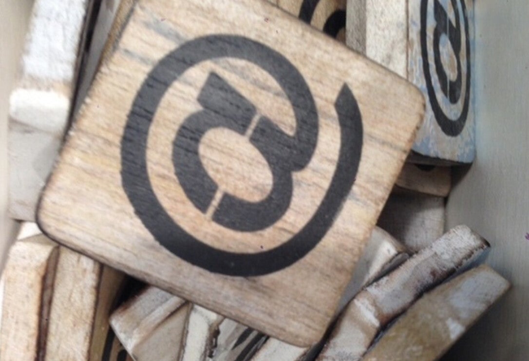 Houten symbolen: 6x6 cm