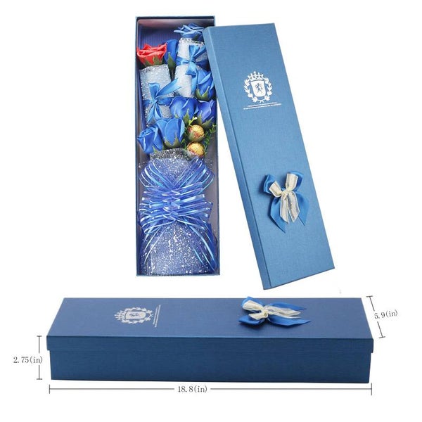 *"Luxuriöse Geschenkbox mit blauen Rosen"*