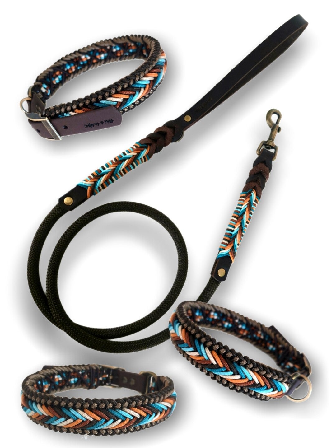 Matching paracord collar and leash set 