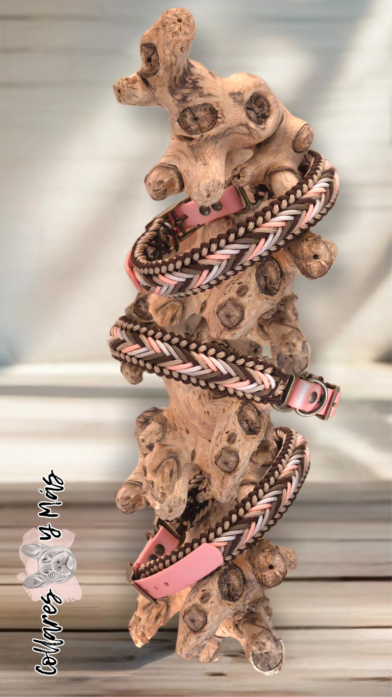 Durable strong stylish handmade paracord dog collar, flea collar Cover-Up, Beauty