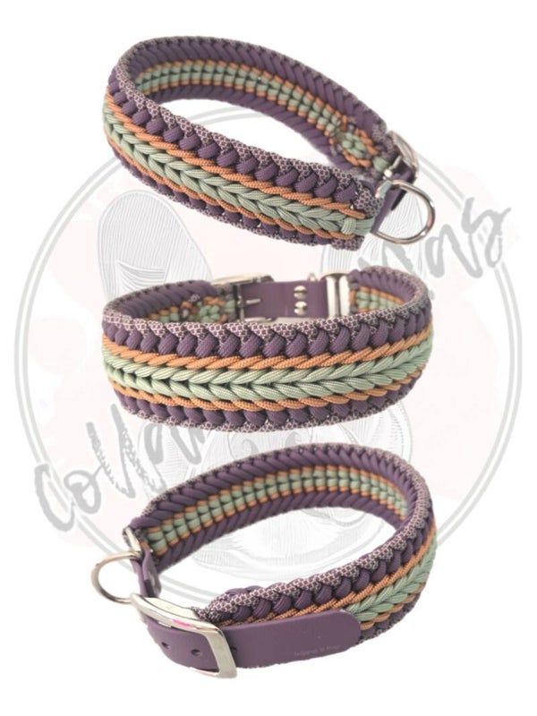 Paracord dog collar, design Luna