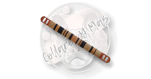 VERIETY Sleeve S/M - Whipped- Light Brown/Dark Brown - W: 20mm - Combine with 15mm Base Collar or put directly over Seresto <8kg / >8kg